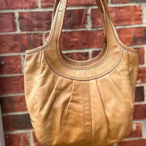 Vintage Coach Tan Leather Ergo Pleated Hobo Satchel 12240 - Picture 2 of 11